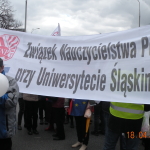 ZNP przy Uniwersytecie Śląskim - manifa OPZZ w Warszawie - 18.04.2014r.