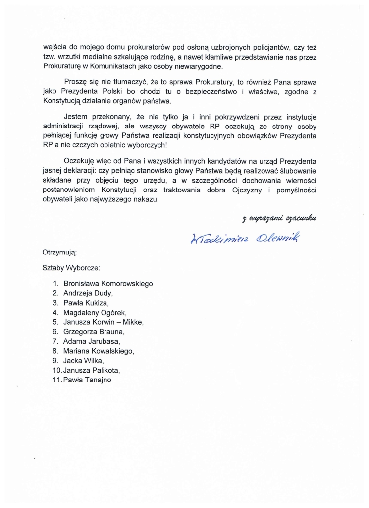 List otwarty rodziny Olewników 02