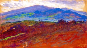 Leon Wyczółkowski 'Pejzaż Jaremcza'