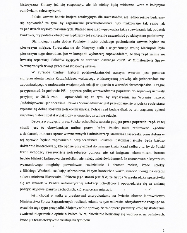 List do kibiców premier Beaty Szydło str. 2