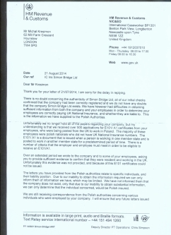 pismo HMRC