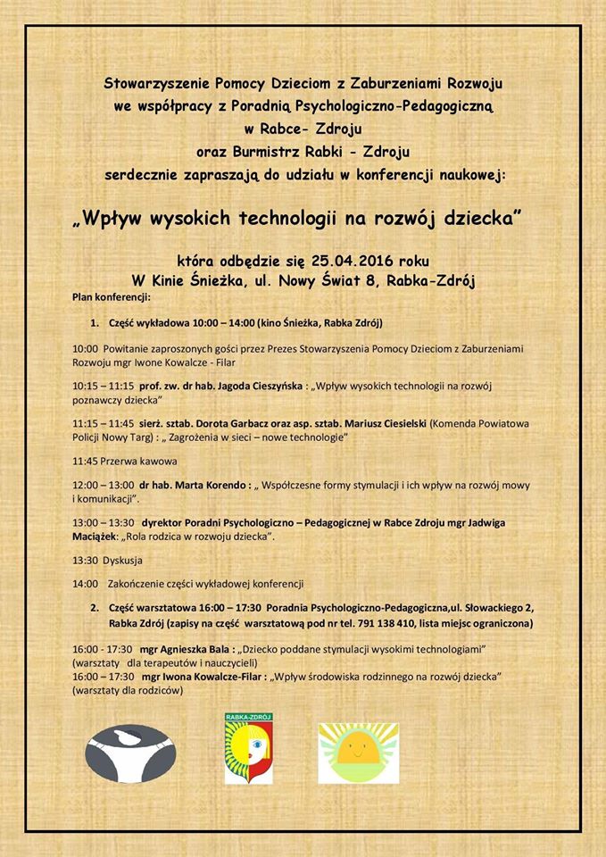 „Wpływ wysokich technologii na rozwój dziecka” - plakat