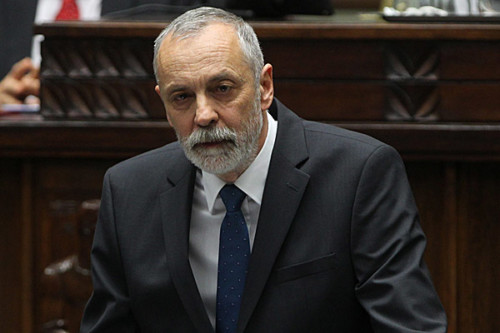 Warszawa, 18.11.2011. Wyst¹pienie szefa klubu parlamentarnego PO Rafa³a Grupiñskiego, po expose premiera Donalda Tuska, 18 bm. w Sejmie. Wczeniej w Pa³acu Prezydenckim odby³o siê zaprzysiê¿enie nowego rz¹du. (mr) PAP/Radek Pietruszka