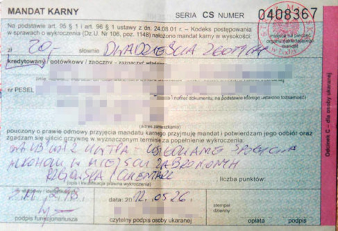 mandat karny