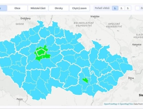 Mapa wyborcza Czech – według powiatów