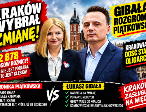 Kraków wybrał zmianę. Gibała rozgromił Piatkowską!