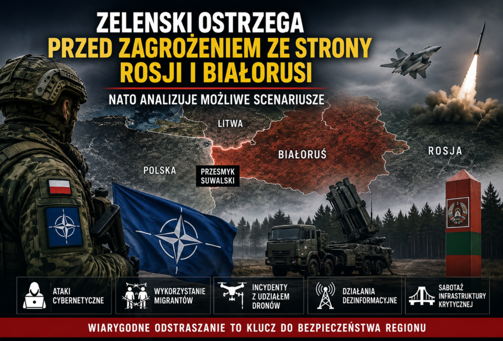 Zełenski ostrzega przed&nbsp;zagrożeniem ze&nbsp;strony Rosji i&nbsp;Białorusi. NATO analizuje możliwe scenariusze