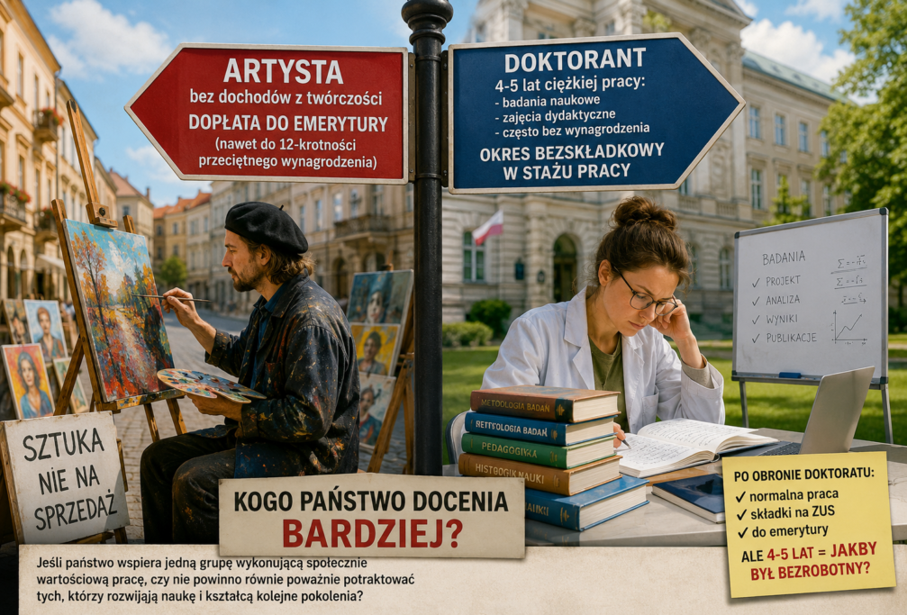 Czy&nbsp;państwo powinno bardziej doceniać doktorantów niż artystów?