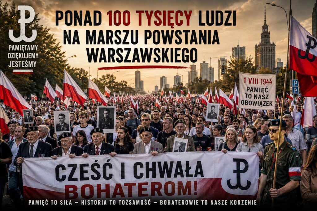 Ponad 100 tysięcy ludzi na&nbsp;Marszu Powstania Warszawskiego 
