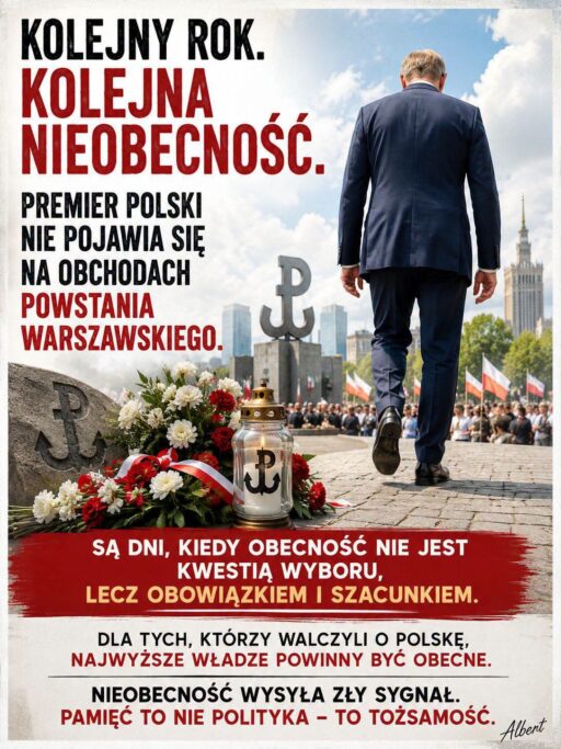 Nieobecność, która&nbsp;staje się symbolem Tuska. Dlaczego premiera znów zabrakło przy Powstańcach?