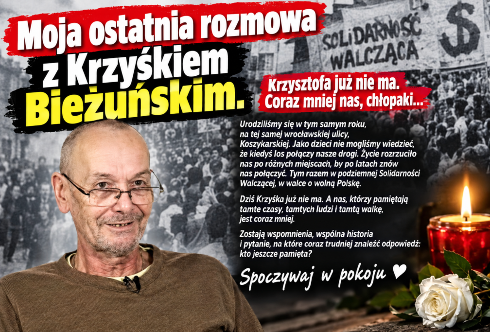 Moja ostatnia rozmowa z&nbsp;Krzyśkiem Bieżuńskim