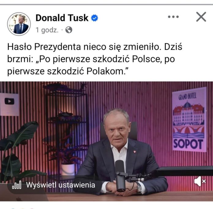 Strażak z&nbsp;kanistrem benzyny. Premier Tusk dolewa oliwy do&nbsp;polsko-polskiego ognia
